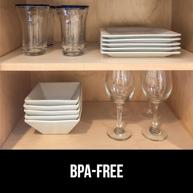 GORILLA GRIP DuraGuard Shelf Liner, Non-Adhesive Cabinet Liners for Kitchen Drawers, Shelves, Refrigerator, Pantry Storage, Bathroom Closet, Durable Waterproof BPA Free Ribbed Plastic, 17.5x10 Clear