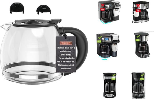 Coffee Machine Replacement 12CUP Glass Carafe, Fit With Hamilton Beach 49902/04 Coffee Maker, 12 cup coffee maker 49902 49904 49915 49905 49317 49467 49611 49934 46290 46299 46293 43874 49630 49615