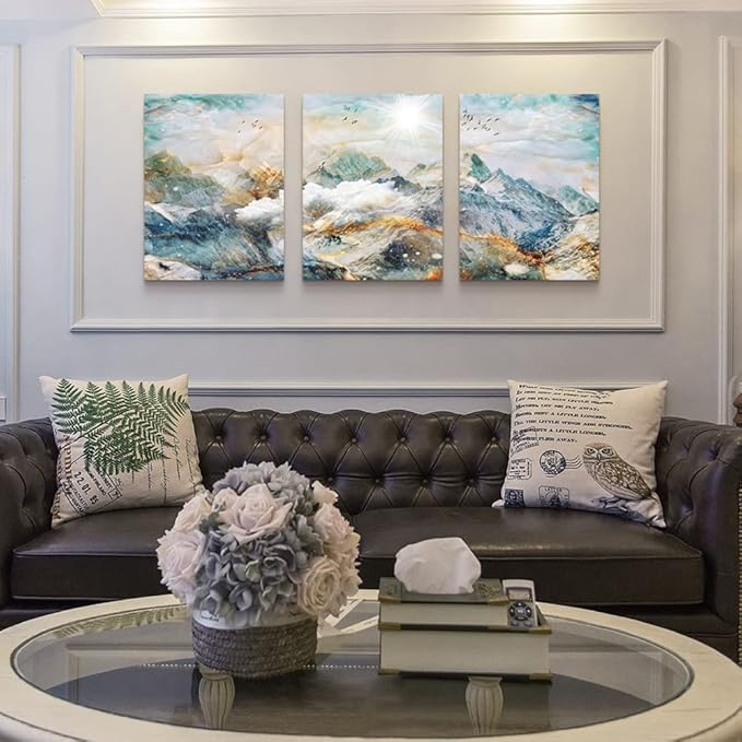 Abstract Canvas Wall Art For Living Room Canvas Prints Artwork Bedroom Wall Decor Abstract Mountain Landscape Painting Room Decor Pictures Artwork Office Wall Decorations Farmhouse Home Decor 3 Piece