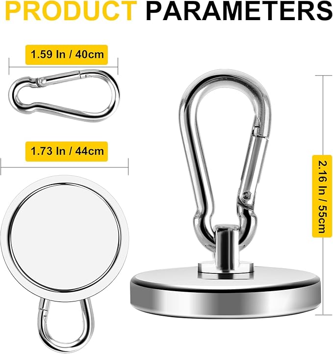 DIYMAG Magnetic Hooks, 200LBS Strong Heavy Duty Neodymium Magnet Hooks, Strong Magnetic Hooks for Hanging at Home, Office Locker, Workplace, Refrigerator, Cruise Ship or Travel, 4 Pack