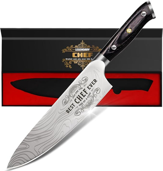 Gifts for Men Women Chef Christmas, 8 inch Professional Kitchen Knife Gift Set, German High Carbon Stainless Steel Chef's Knife, Birthday Gifts for Men, Father day Chef Gifts