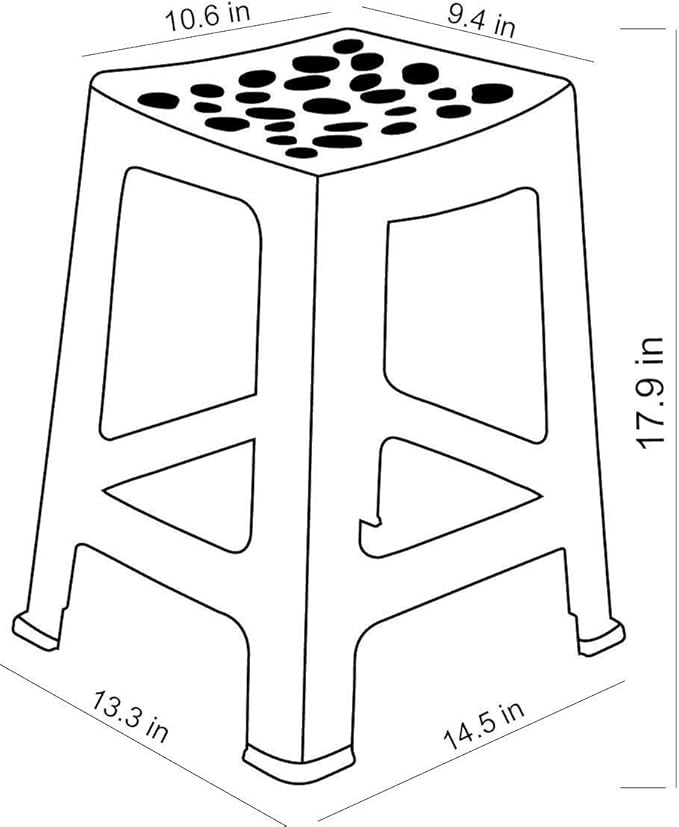 Mintra Home Light Duty Plastic Stools 2pk (18in Height, Light Blue)
