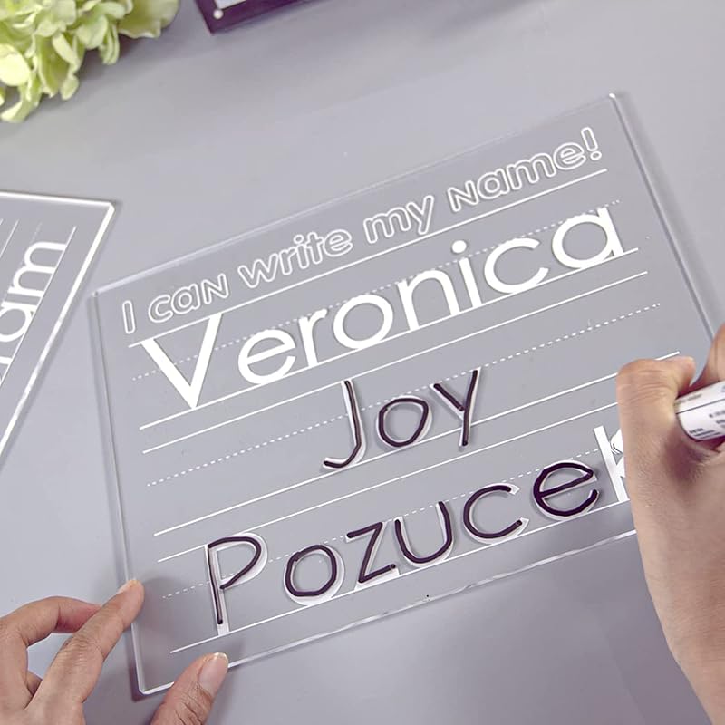 Personalized Name Tracing Board Custom Trace Dry Erase Board Reusable Washable Board Preschool Learning Education Supplies Tracing Board for Kids Gift with Marker (5×7in)