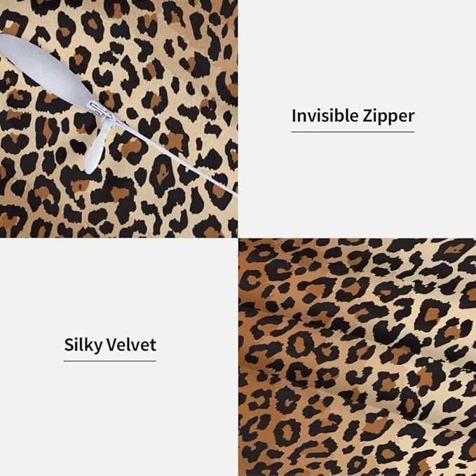 BETGINY Leopard Throw Pillow Cover 22 x 22 Inch Pack of 2, Cheetah Print Pillow Covers Square Cushion Faux Animal Skin Pillowscase for Bedroom Home Sofa Decoration