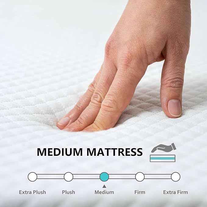PayLessHere 6 Inch Gel Memory Foam Mattress Medium Firm Mattresses CertiPUR-US Certified Bed-in-a-Box Pressure Relieving California King Size,Fiberglass Free，White