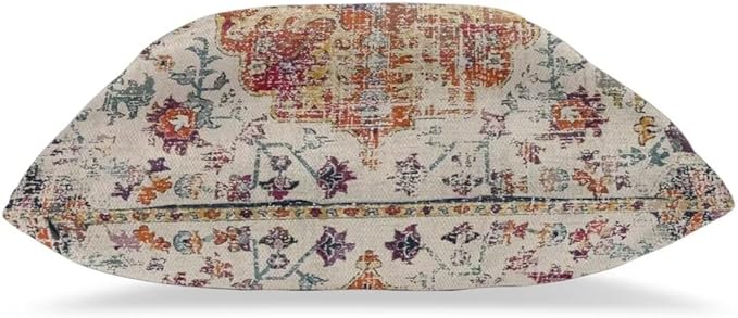 Blue Burnt Orange Boho Throw Pillow Covers 20x20 Set of 2, Farmhouse Carpet Ethnic Decorative Pillow Covers Bohemian Rustic Cushion Cases Linen Gifts for Couch Sofa Indoor Outdoor
