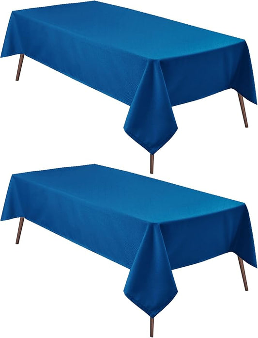 Hiasan 2 Pieces Royal Blue Tablecloth Rectangle - Waterproof and Washable Fabric Table Cloth for Card Tables, 30 x 60 Inch