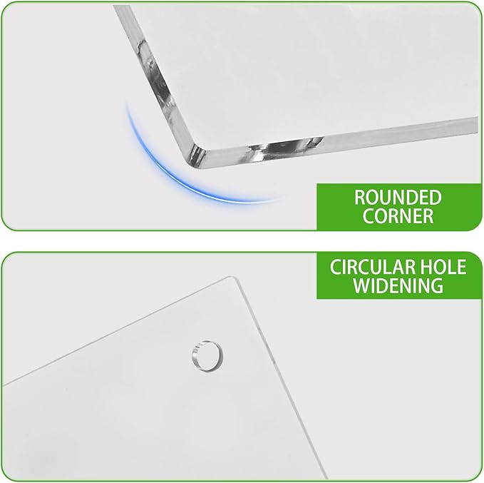 iCAGY Clear Acrylic Dry Erase Board for Wall - Large Wall-Mounted Whiteboard for Office Home and Kids - Sleek Design, Easy Installation, Rounded Corner, 36" x 48", Clear