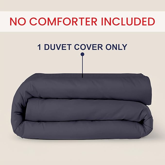 Kotton Culture 1 Pc California King Size Duvet Cover Only -100% Egyptian Cotton Sateen 600 Thread Count Ultra Soft Premium Durable Comforter Cover Zipper Closure & Corner Ties (Dark Grey,104"x98")