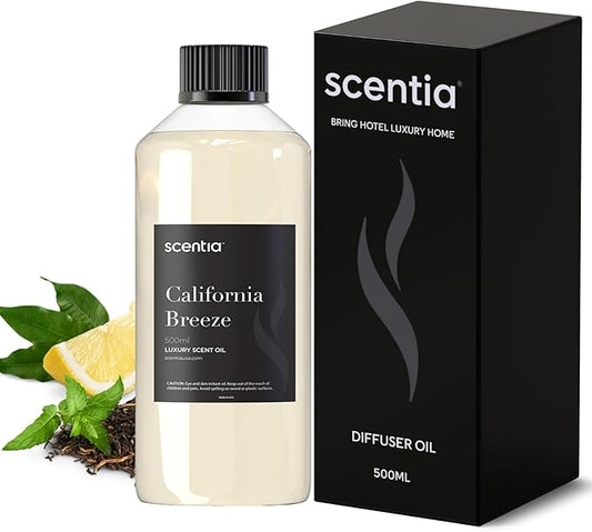 Hotel Diffuser Oil Inspired by The Delano Beach Club Hotel Scent - 500 mL 16.9 fl oz - Essential Oil Blend Orange, Green Tea & Jasmine for Aromatherapy Diffusers - California Breeze