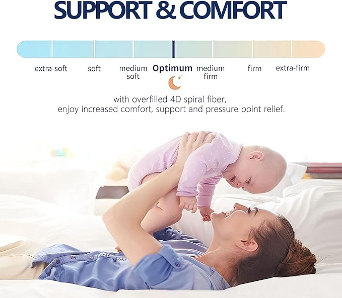 Mattress Topper Twin XL for Back Pain, Extra Thick Mattress Pad Cover, Plush Pillow Top, Deep Elastic Pocket, Black