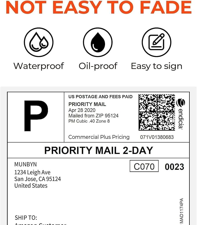 Sale4Less 4000 Fanfold 4 x 6 Direct Thermal Shipping Labels - Label Compatible DYMO Label writer Rollo & Zebra with Perforated line for Thermal Printers labels - Commercial Grade - Manufactured By UPS