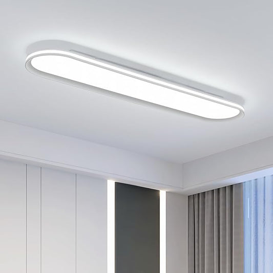 37.4" Metal LED Ceiling Light,Slim, Edge Lit - 55W Full Spectrum Linear Ceiling Lamps,6500K Cool White Modern Ultra Thin Low Profile Light Fixture for Kitchen, Garage Home & Office Hallway