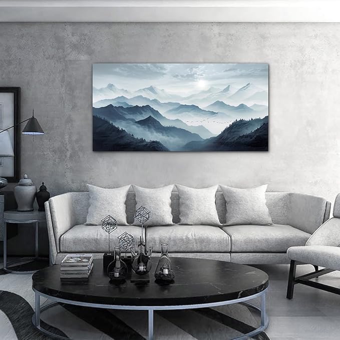 Lapremoly Canvas Wall Art For Living Room Large Wall Decorations For Office Bedroom Wall Decor Frame Pictures Artwork Home Decor Abstract Mountain Landscape Wall Painting Poster Hotel Decor 30"X60"