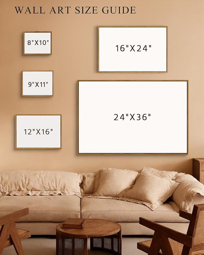 InSimSea Framed Canvas Wall Art Vintage Decor, WildField Landscape Painting Wall Decor, Modern Farmhouse, Rustic Wall Art for Living Room Bedroom, French Country Decoration, 24"x36"