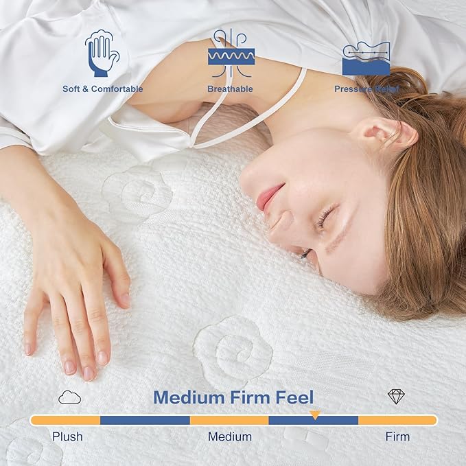 12 Inch Black Twin Spring Mattress,Medium Firm with Gel Memory Foam,Individually Pocketed Coil,Fiberglass-Free Fire Retardant CertiPUR-US Certified,75"*39"*12"