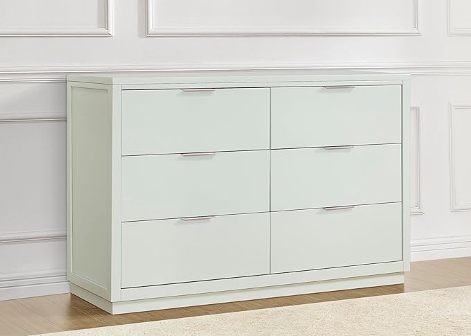 Delta Children Nest Crib and Dresser Nursery Furniture – 4-in-1 Convertible Crib | Forever 6 Drawer Dresser with Changing Top | Light Sage