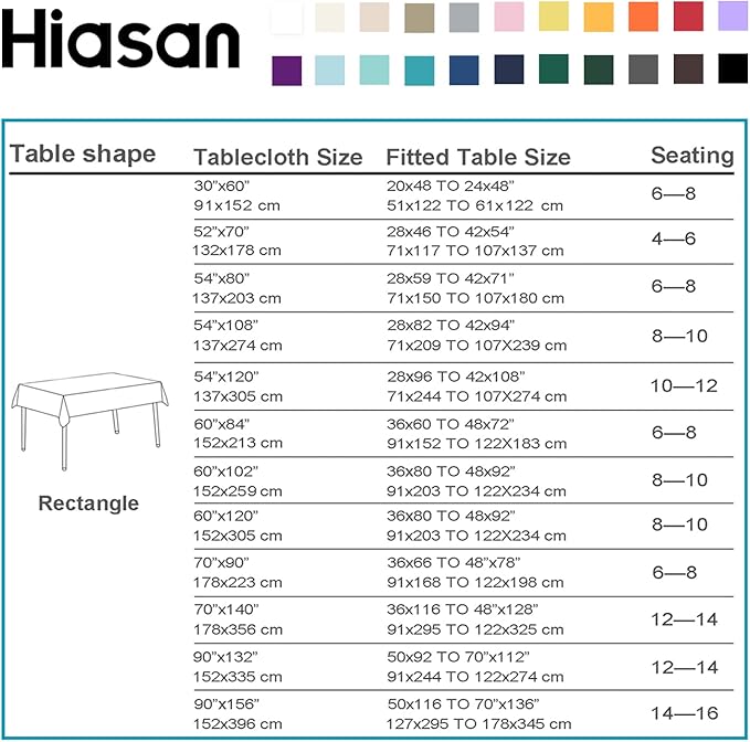 Hiasan Tan Rectangle Tablecloth - Waterproof Washable Polyester Fabric Table Cloth for Buffect Dining Birthday Party Wedding, 60 x 140 Inch