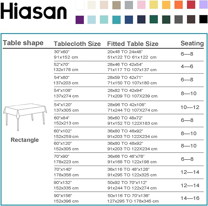 Hiasan Waterproof Tablecloth Rectangle - Washable Fabric Table Cloth for Dining Room Kitchen Birthday Party and Outdoor Use, Royal Purple, 70 x 90 Inch