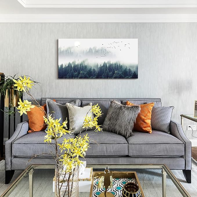 Lapremoly Wall Decorations For Living Room Large Canvas Framed Wall Art For Bedroom Modern Office Mountain Forest Trees Landscape Canvas Art Wall Paintings Ready To Hang Home Decor 20" x 40"inch