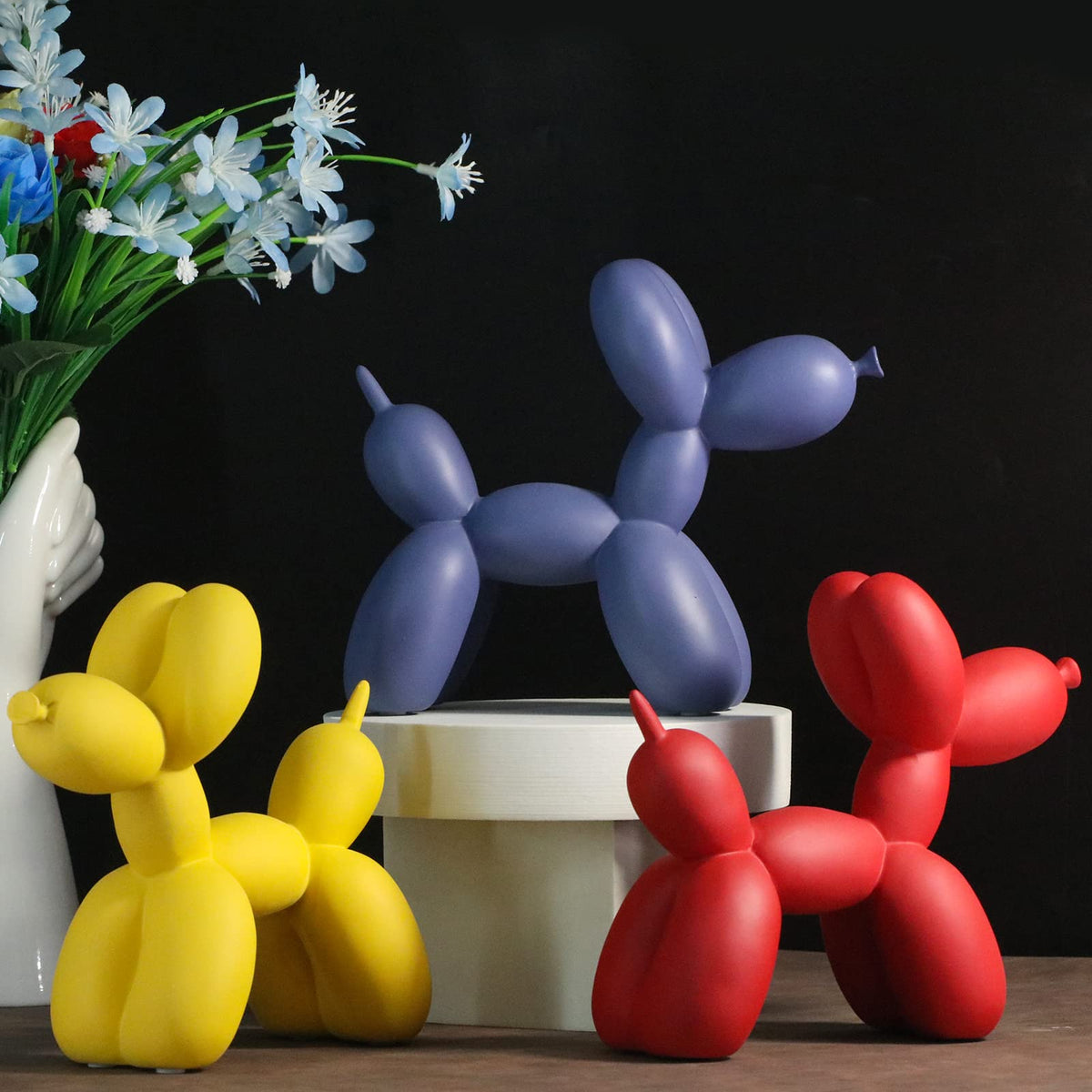 XIAOMAGG Creative Balloon Dog Sculpture Modern Home Decoration Trendy Animal Art Ornaments Collection Figurine Bedroom Living Room Office Desktop Resin Decors