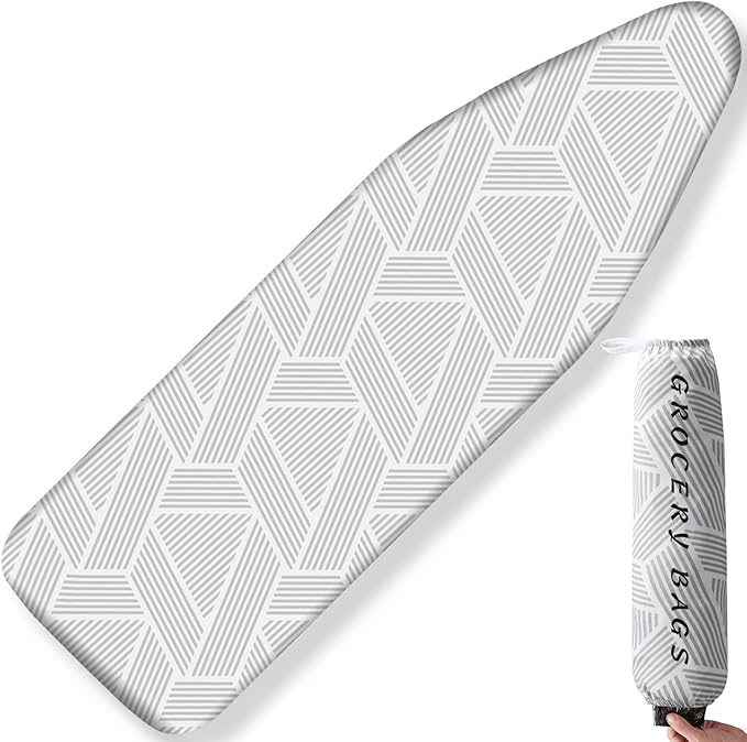 BNDX Ironing Board Cover for Working Professionals - Heat Resistant 15" X 54" Standard Size with 2" Elastic Durable Scorch Smooth, Sewing Studios Odor-Resistant Instant Installation - Grey Matter