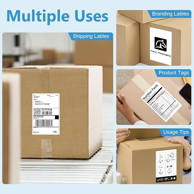 4x6 Thermal Labels for Shipping - Shipping Labels, Strong Adhesive Thermal Label, White Printer Paper/Label (3000 Lables-4x6 Thermal Labels)