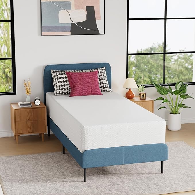 FDW 12 inch Gel Memory Foam Mattress Medium Firm Mattresses for Cool Sleep Relieving Pressure Relief CertiPUR-US Certified Mattress in a Box,Twin XL