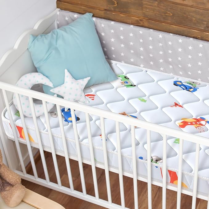Premium Crib & Toddler Mattress, 100% Knitted Fabric, Premium Fleece Surface-Hypoallergenic, Soft Breathable, 5" Thick-Firm and Optimal Support, Non-Toxic Crib Mattress