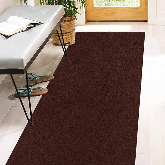 3' x 20' Runner Rugs with Rubber Backing, Indoor Outdoor Utility Carpet Runner Rugs, Chocolate Brown, Can Be Used as Aisle for The RV and Boat, Laundry Room and Balcony