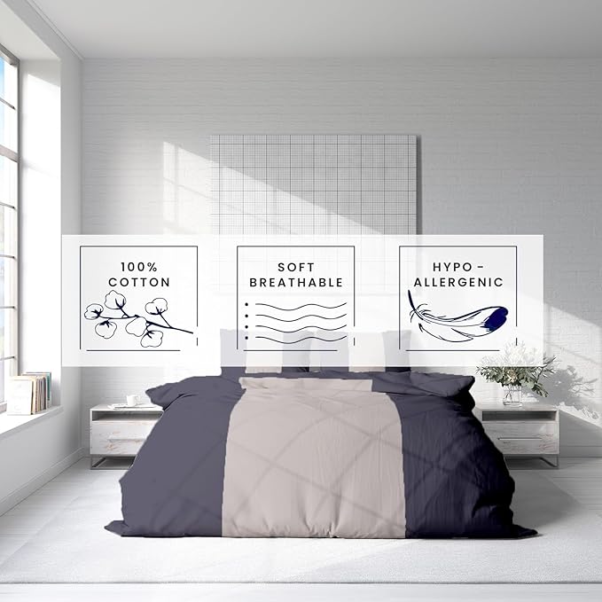 Kotton Culture 120"x120" 1 Pc Super King Plus/Super Oversize King Duvet Cover Only 100% Egyptian Cotton 600 TC Comforter Cover, Zipper Closure & Corner Ties Fits Only Extra Large Inserts Dashing Grey