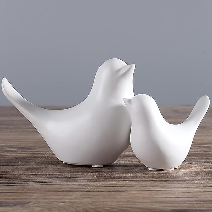 FANTESTICRYAN Small Animal Statues Home Decor Modern Style White Decorative Ornaments for Living Room, Bedroom, Office Desktop, Cabinets