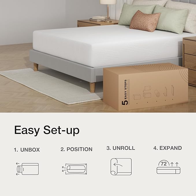 Novilla King Size Mattress in a Box, 10 Inch King Mattress, Gel Memory Foam Mattresses with Comfort Foam for Cooling Night Sleep, Comfort Support & Pressure Relief, CertiPUR-US Certified