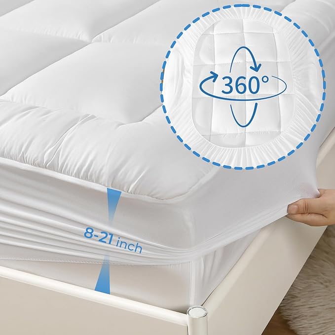 Cloud-Like Comfort with 7D Spiral Fiber: 600GMS 7D Spiral Fiber Filling Offers Luxurious Softness and Resilience. Our California King Mattress Topper Conforms Gently, Relieves Pressure, Maintains Boun