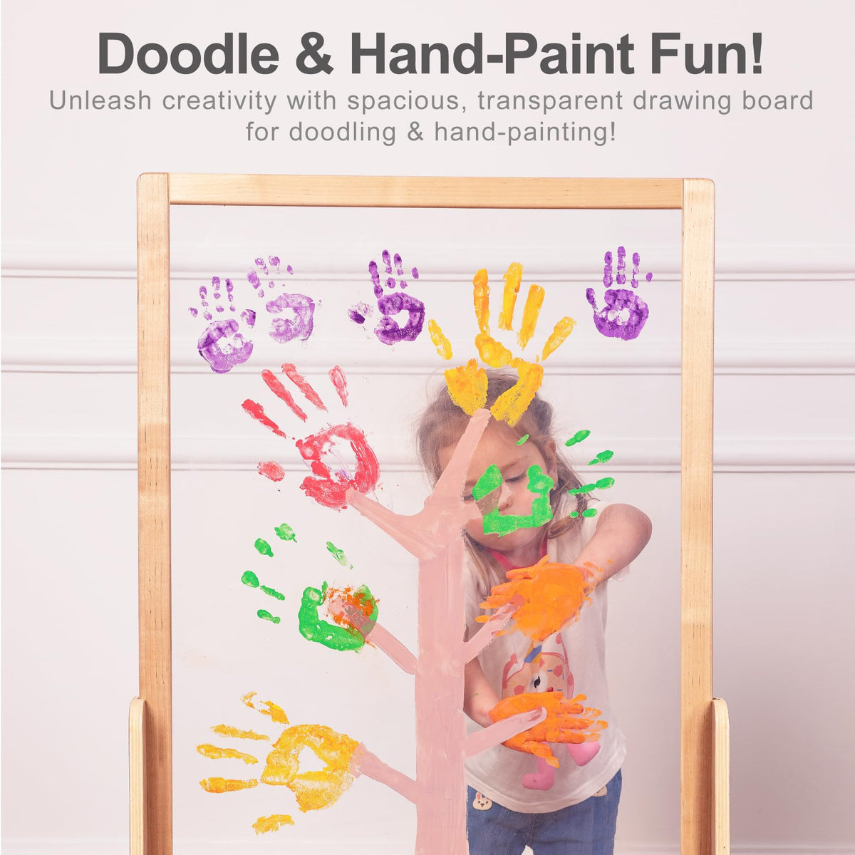 KRAND Double-Sided Plexiglass Painting Art Easel, Easy to Clean, Kids Drawing Board On Both Sides, Fun Arts and Crafts Activity for Boys and Girls