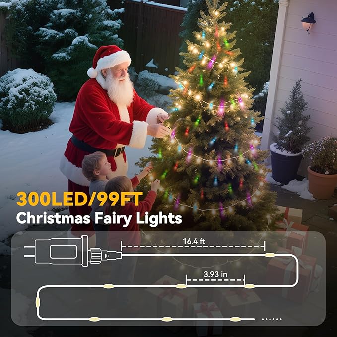 LitHome 300LED 99FT Led Fairy Lights Plug in, Color Changing Fairy Lights with Remote, 9 Modes Led String Lights Indoor Dimmable, Fairy String Lights for Girls Bedroom Dorm Classroom Christmas Decor