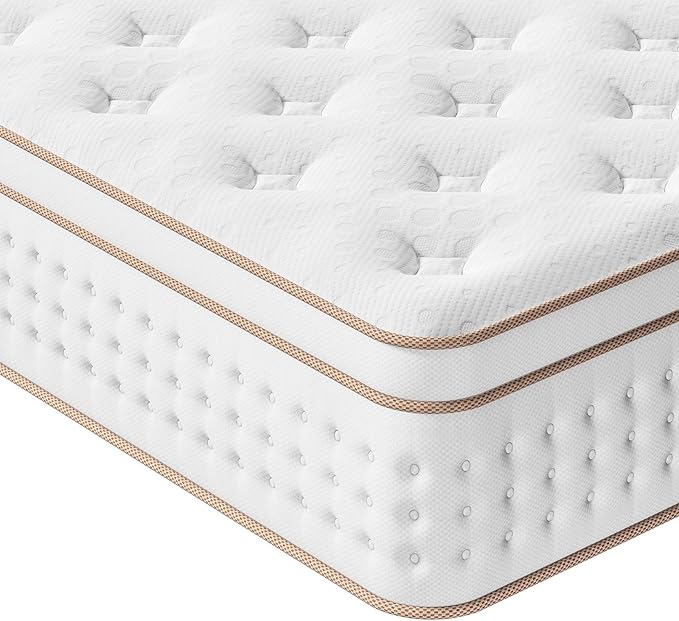 Vesgantti Queen Mattress, 10 Inch Memory Foam Hybrid Mattress in a Box, Queen Size, Medium Firm Support