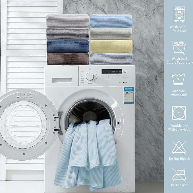 4 Piece Bath Towel Set 35"x70"Oversized Bath Towel for Bathroom Ultra Soft Fluffy Extra Large Bath Sheet Luxury Premium Bathroom Towel Highly Absorbent Quick Dry Shower Towel for Hotel Spa,Blue