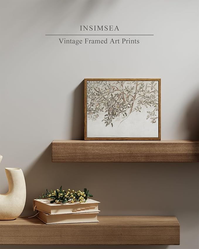 InSimSea Framed Wall Art for Living Room Vintage Plant Wall Art Apple Trees Oil Painting Decor Aesthetic Room Decor Framed Canvas Print Artwork Farmhouse Still Life Wall Pictures for Bedroom 8x10in