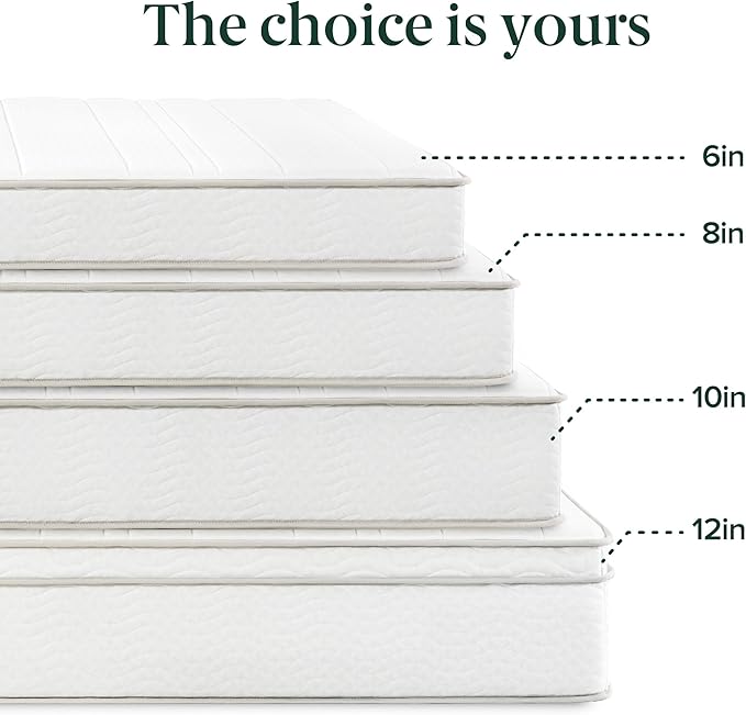 ZINUS 12 Inch Foam and Spring Hybrid Mattress [New Version], King, Fiberglass Free, Medium Firmness, Durable Support, Certified Safe Foams & Fabric, Mattress in A Box