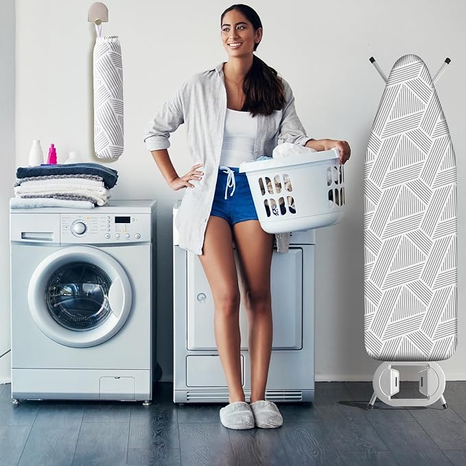 BNDX Eco-Friendly Ironing Board Cover and Pad 18" x 49" – Heat-Resistant, Stain-Proof, Ideal for Home Use, Hotels, College Students – Urban Geometry