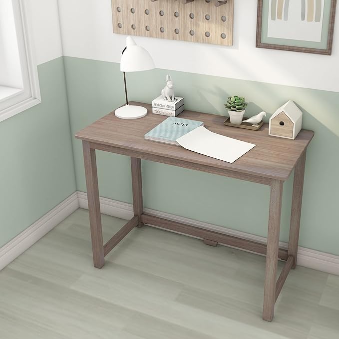 Max & Lily Solid Wood Desk, 40 Inches, Clay