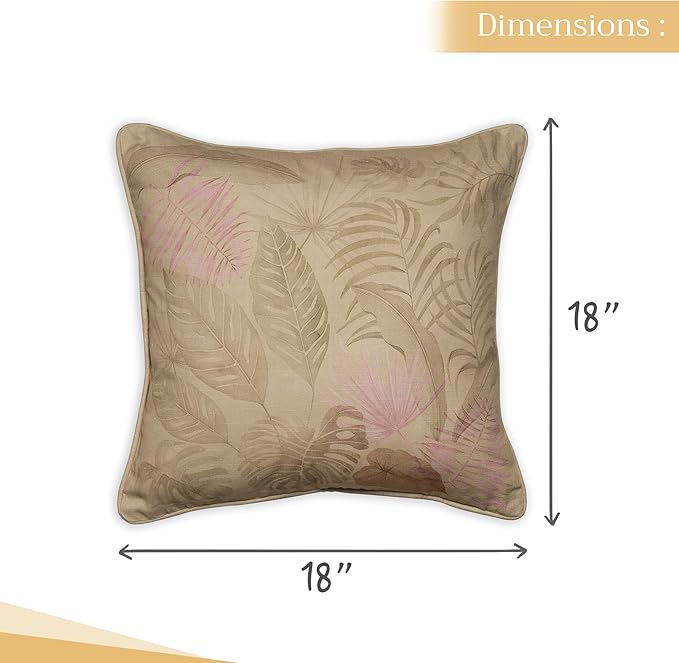 Maison d' Hermine Decorative Pillow Covers 18 x 18 Inch Square 100% Cotton Throw Pillow Covers with Invisible Zipper for Living Room Couch, Chair, Sofas, Bedroom, Home (Creole - Olive Grey)