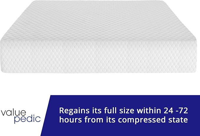 Twin Size 8-Inch Gel Memory Foam Mattress, Comfortable with Pressure Relieving Ergonomic Support, Breathable Soft Fabric Cover, Fiberglass Free, Mattress in a Box