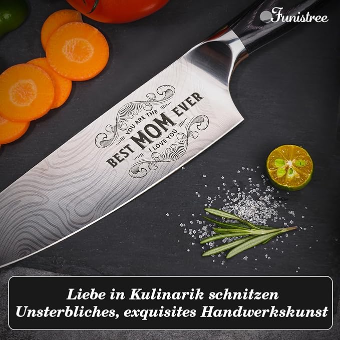 Gifts for Mom Christmas Day Mother Women, 8" Professional Chef Knife - Xmas Gift, German High Carbon Stainless Steel Kitchen Knife Set, Mom Birthday Mother Day Gift