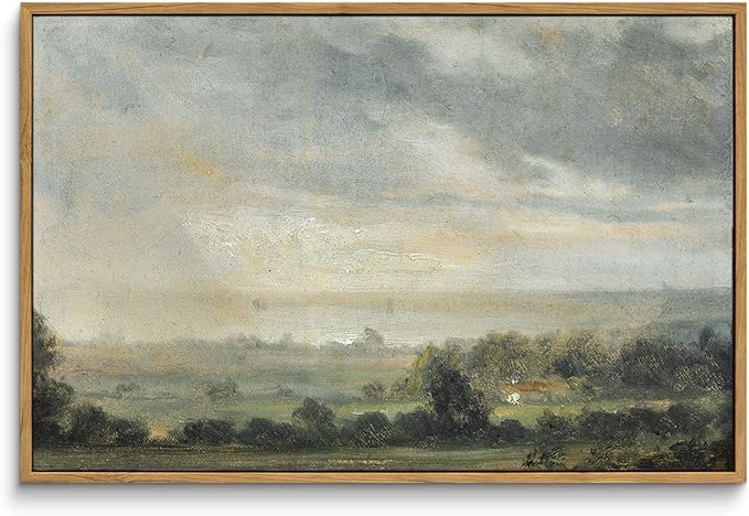 InSimSea Framed Canvas Wall Art Vintage Decor, Room Decor Vintage Landscape Artwork Home Wall Decor, Kitchen Office Farmhouse Bathroom decor, 16"x24"