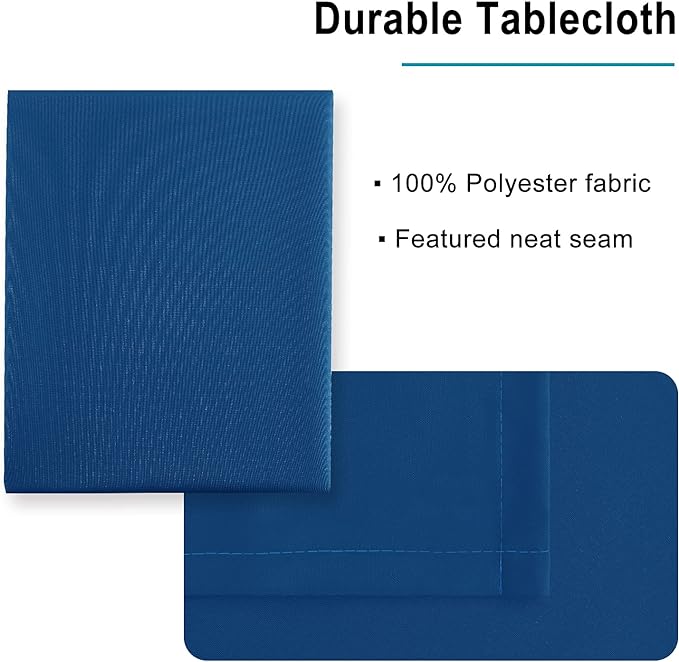 Hiasan Tablecloth for Rectangle Tables - 70 x 140 inch - Waterproof, Spillproof & Wrinkle Resistant Washable Polyester Table Cloth for Dining/Party/Outdoor Picnic, Royal Blue