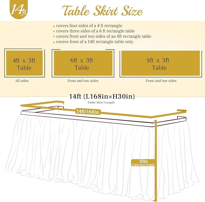 14ft Green Table Skirt Tulle Tutu Table Clothes for Birthday Boy Girl Baby Shower Gender Neutral Graduation, Hawaiian Jungle Luau Themed Party, Animal Safari Theme Party Decorations