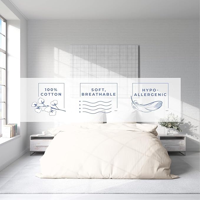 Kotton Culture 1 Pc King Size Duvet Cover Only -100% Egyptian Cotton Sateen 600 Thread Count Ultra Soft Premium Durable Comforter Cover Zipper Closure & Corner Ties (Butter, King 102"x94")