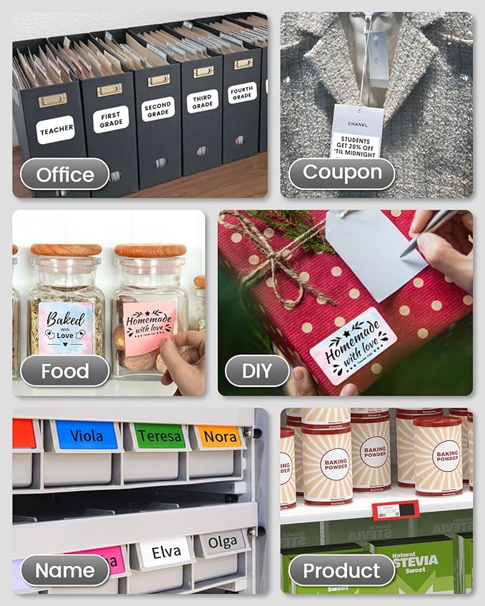 Phomemo Label Maker,M220 Label Printer,3 Inch Bluetooth Thermal Label Maker Machine with 6000+ Icons,700+ Templates,400+ Fonts,for Kids School Items,Small Business,Large Sticker